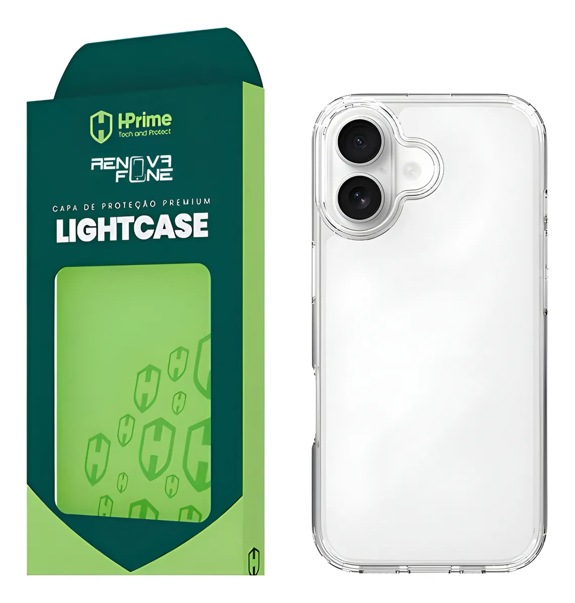 Kit HPrime - Película FiberPro + Case Lightcase Clear Transparente - iPhone 17	